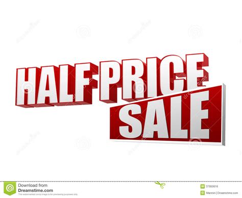 Half Price Sale In 3d Letters And Block Stock Illustration ...