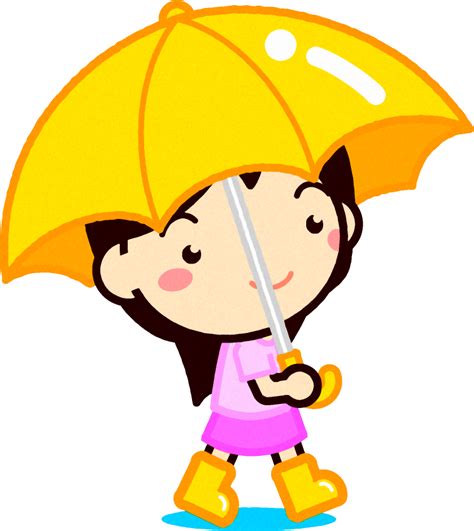 傘を差して歩く女の子イラスト｜梅雨｜6月｜季節｜かわいいフリー素材、素材のプチッチ