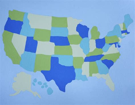 United States Map Paint By Number Kit With Images Map Painting