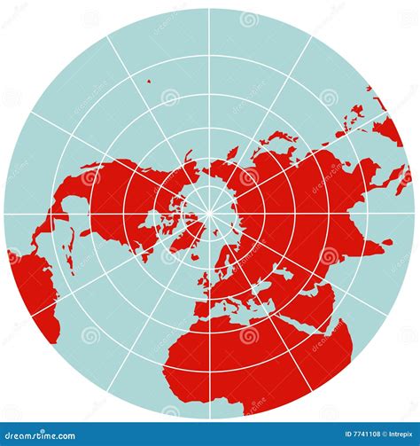 Map Of Northern Hemisphere Polar Stereographic Vector Illustration