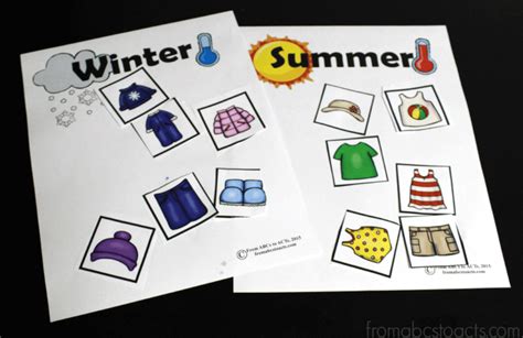 Printable Summer and Winter Clothing Sort - From ABCs to ACTs