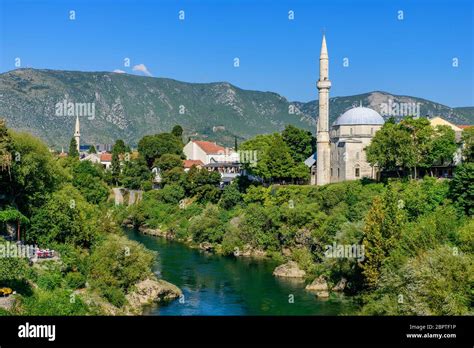 Old Town Of Mostar And Neretva River In Bosnia And Herzegovina Stock