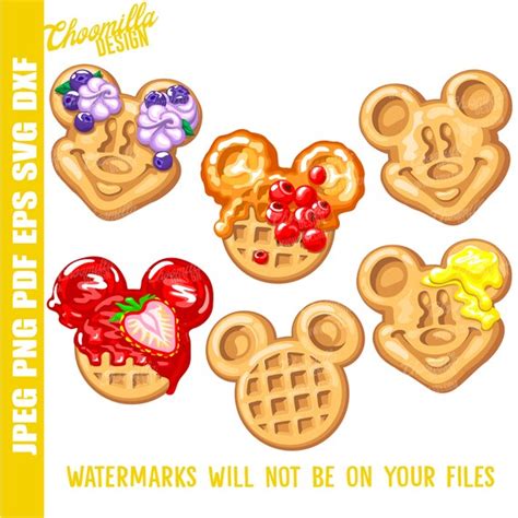 Mickey Waffles Svg Beautiful Disney Food Svg Glazed Waffles Etsy