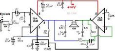 Voltage and current swings are twice for a bridge amplifier in comparison with single ended amplifier. tda2050 bridge amplifier circuit - Google Search in 2019 | Voltage divider, Circuit diagram, Circuit