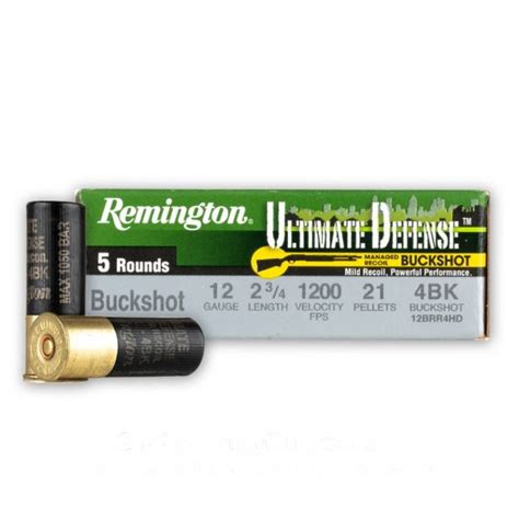 12 Gauge 21 Pellet 4 Buckshot Remington Ultimate Defense 5