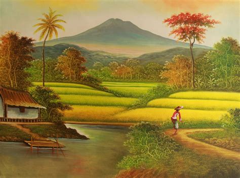 See more ideas about simple flower drawing, flower drawing, embroidery patterns. The morning in the paddy field painting - Shopping in Bali