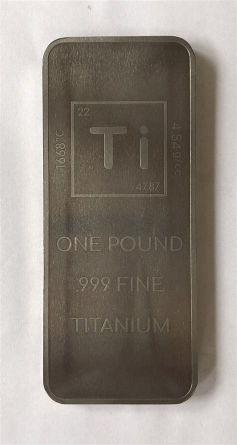 1 One Pound Lb Titanium Bullion Bar By Unique Metals Ebay