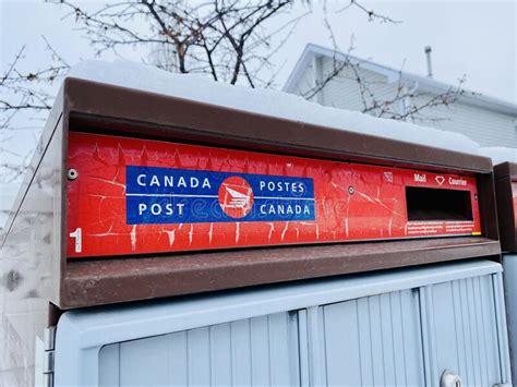 Close Up Of A Canada Post Mailbox From A Community Neighbourhood During
