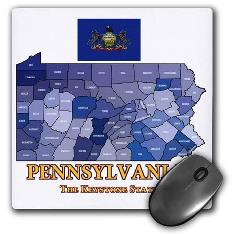 3drose Map Flag And Nickname Of Pennsylvania Counties Colored And