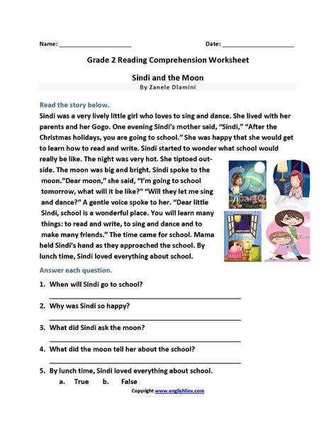 Second Grade 2nd Grade Reading Comprehension Worksheets Pdf