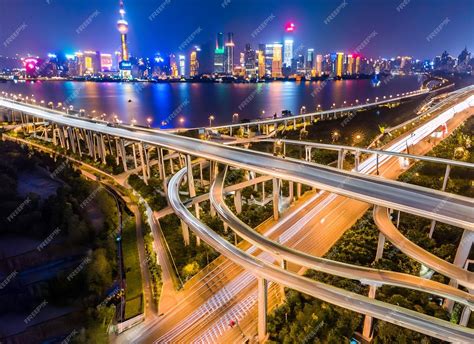 Premium Photo Shanghai Elevated Road Junction And Interchange Overpass