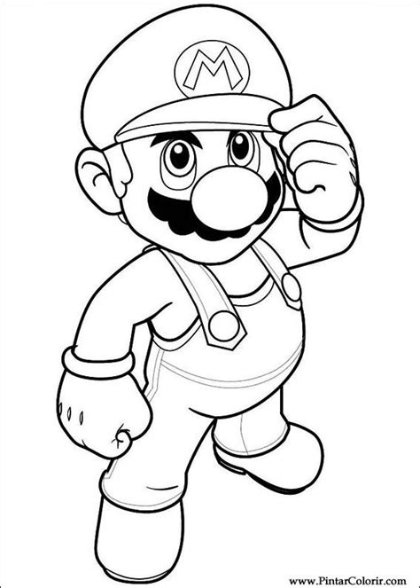 Drawings To Paint And Colour Super Mario Bros Print Design 016