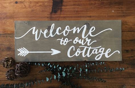 Welcome To Our Cottage Custom Wood Sign Cottage Decor