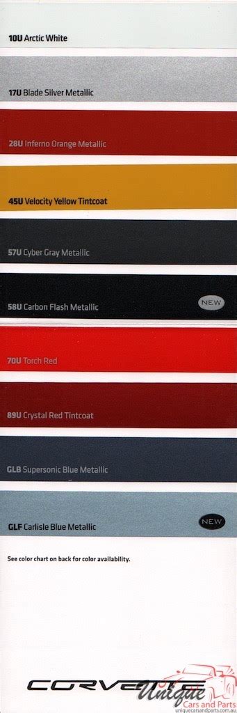 Corvette Paint Color Codes