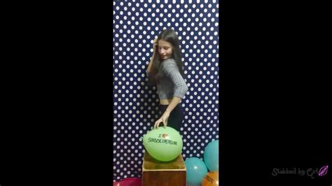 Beautiful Girl Sit To Pop Balloons Youtube