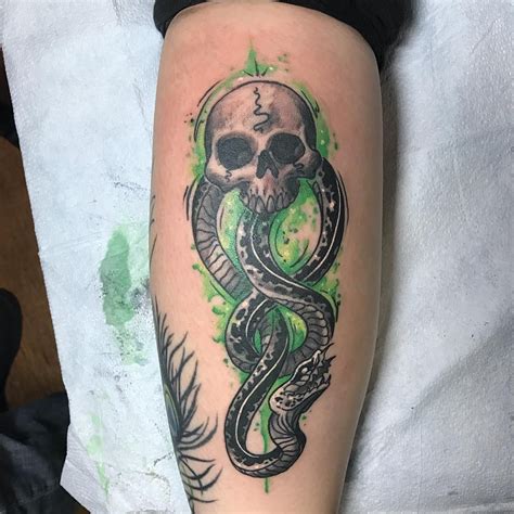 Press j to jump to the feed. Freshly finished #darkmark by Aaron Wall (@awall217) #harrypotter #harrypottertattoo #tattoo # ...