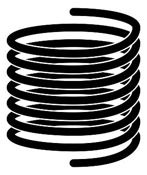 Cylindrical Black Coil Steel Spring Coil Design Graphic PNG And Vector With Transparent