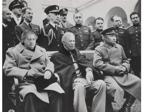 Winston Churchill Franklin Roosevelt And Joseph Stalin At The Yalta