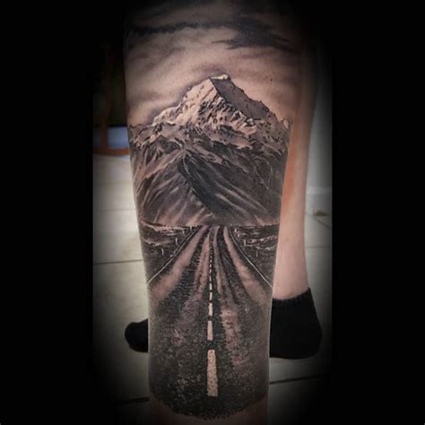 Categories, watercolor, contemporary, sketch work, expressionism, nature, mountains, landscapes. landscape tattoos mountains and road - Google Search