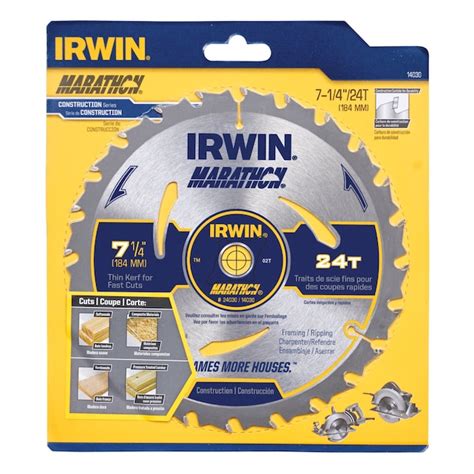 Irwin 7 14 In 24 Tooth Segmented Carbide Circular Saw Blade In The