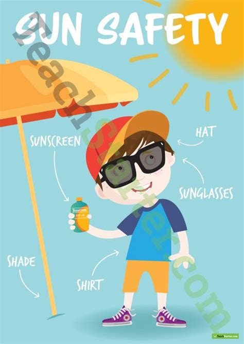 Sun Safety Poster Safety Posters Childhood Education Teaching