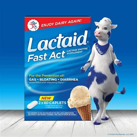 Lactaid Fast Act 120 Caplets Natural Lactase Enzyme Supplement