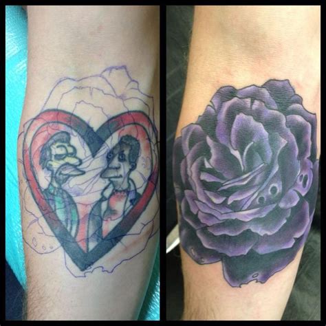 Purple Rose Cover Up By Chad Whitson Bearcat Tattoo Gallery Little Italy San Diego Ca Purple