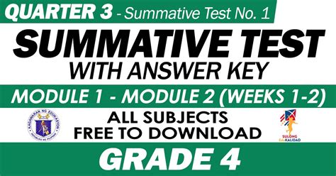 Grade 4 3rd Quarter Summative Test No 1 With Answer Key Modules 1 2