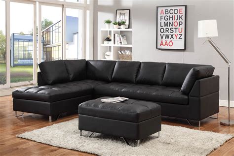 Modern Black Sectional Contemporary Living Room Furniture Sectional