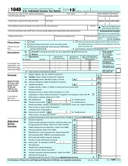 67 2013 Form 1040 Instructions Free To Edit Download And Print Cocodoc