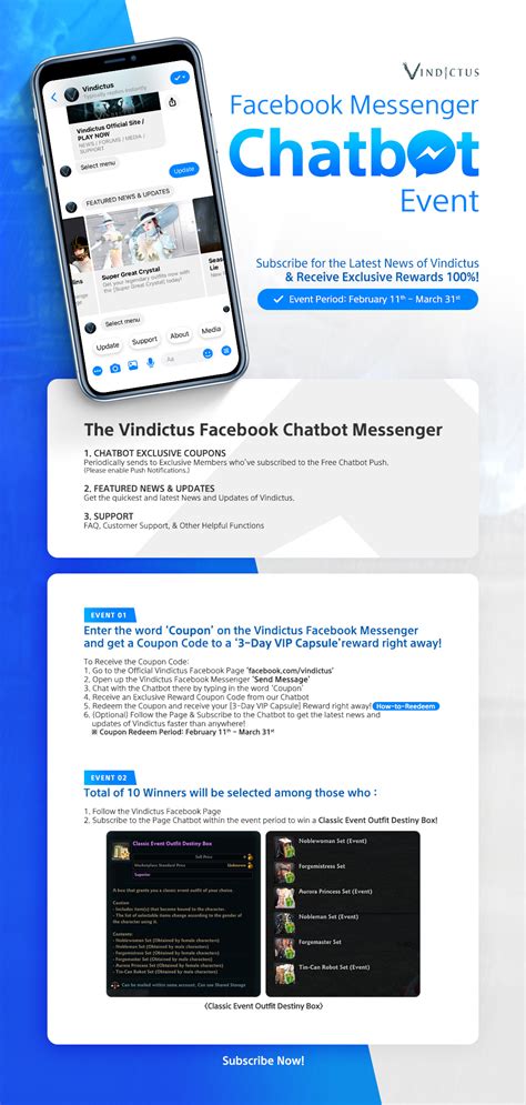 Facebook Messenger Chatbot Event Vindictus