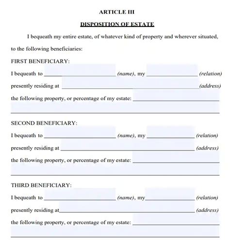 Kansas Last Will And Testament Template Free Fillable Form