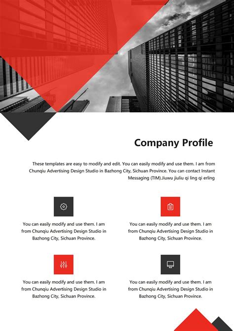 Word Of Red Company Profiledocx Wps Free Templates