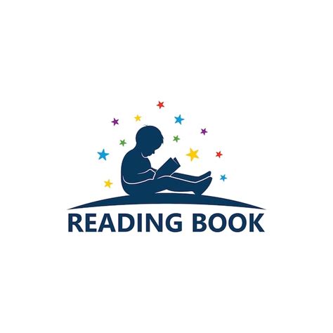 Premium Vector Kid Reading Book Logo Template Design