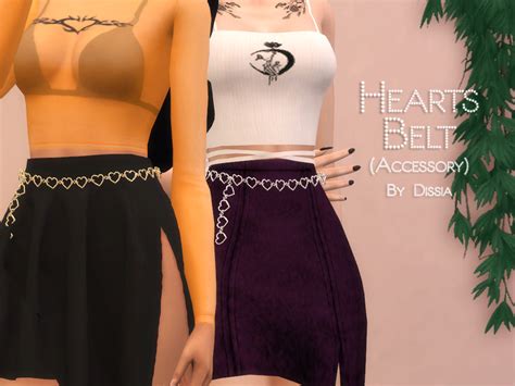 Dissias Hearts Belt Accessory Sims 4 Clothing Sims 4 Outfit Sets