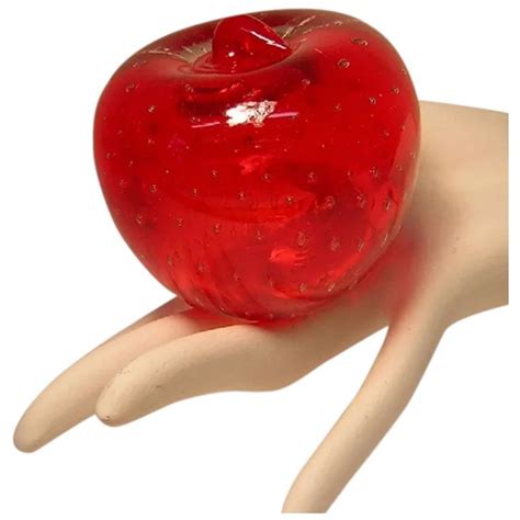 Candy Apple Red Glass Paperweight Red Apple Candy Apples Glass