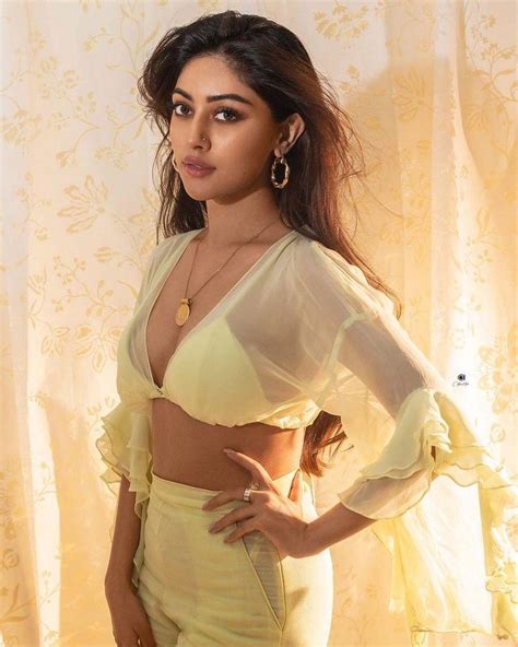 Anu Emmanuel Exposing Cleavage In Transparent Yellow Dress Hot Photos Anu Emmanuel Latest Hot