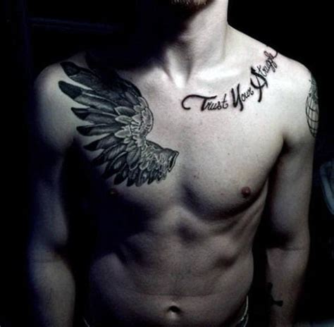 50 Chest Quote Tattoo Designs For Men - Phrase Ink Ideas