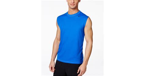 Nike Dri Fit Performance Sleeveless Swim Shirt In Blue For Men Lyst