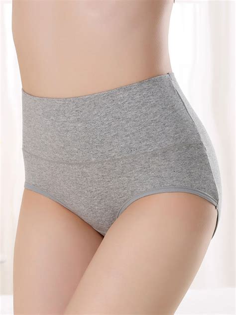 Lelinta Women S Soft Stretch Panties High Waist Underwear Cotton Briefs Tummy Control Underwear