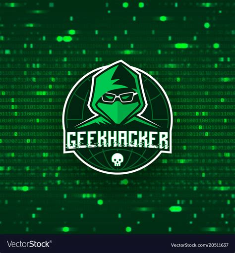 Geek Hacker Logo Template Royalty Free Vector Image