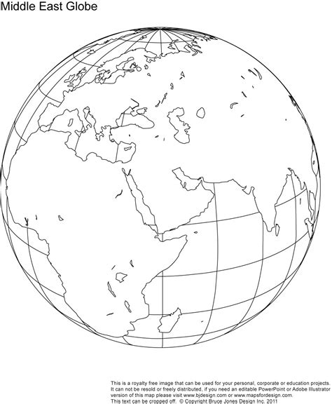 Printable Blank World Globe Earth Maps • Royalty Free  Europe