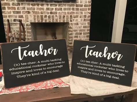Teacher gift. DIY wooden sign for a teacher appreciation gift. Definition of a teacher. Teacher ...