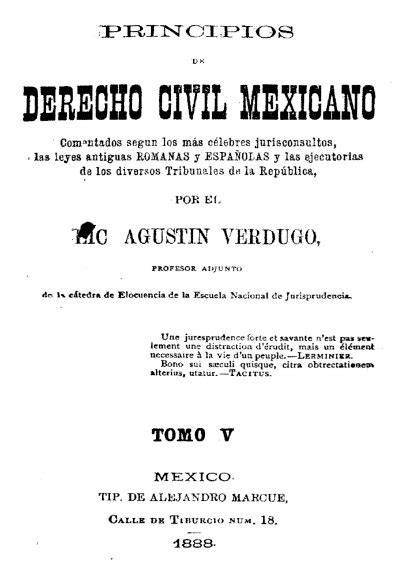 Principios De Derecho Civil Mexicano T V