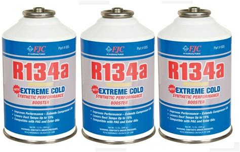 Pack Of 3fjc R134a 12 Ounce Refrigerant With Extreme Cold Performance