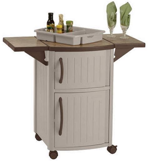 New Rolling Outdoor Serving Station Cabinet Bbq Patio Grill Party