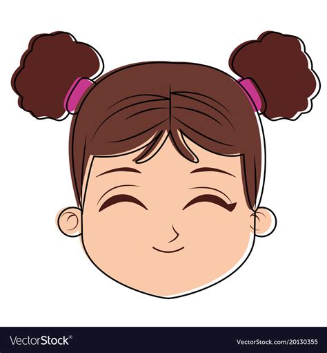 Beautiful Girl Face Cartoon Royalty Free Vector Image