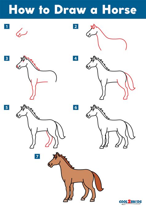 Easy How To Draw A Horse Step By Step Horse Draw Step Wedrawanimals