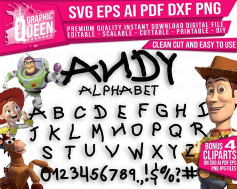 Andy Font Svg Toy Story Fonttoy Story Alphabet Svg Toy Etsy My Xxx Hot Girl