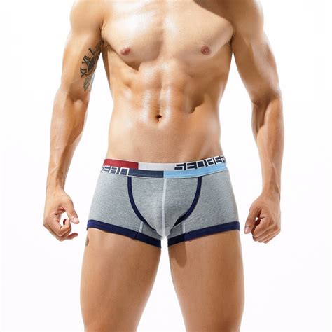 Boxershort Mens Sexy Underwear Male Grey Panties Neopreno Hombre Cotton